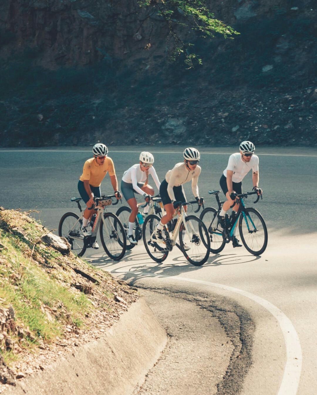 Illustration of cyclists riding together along a scenic trail in Richmond